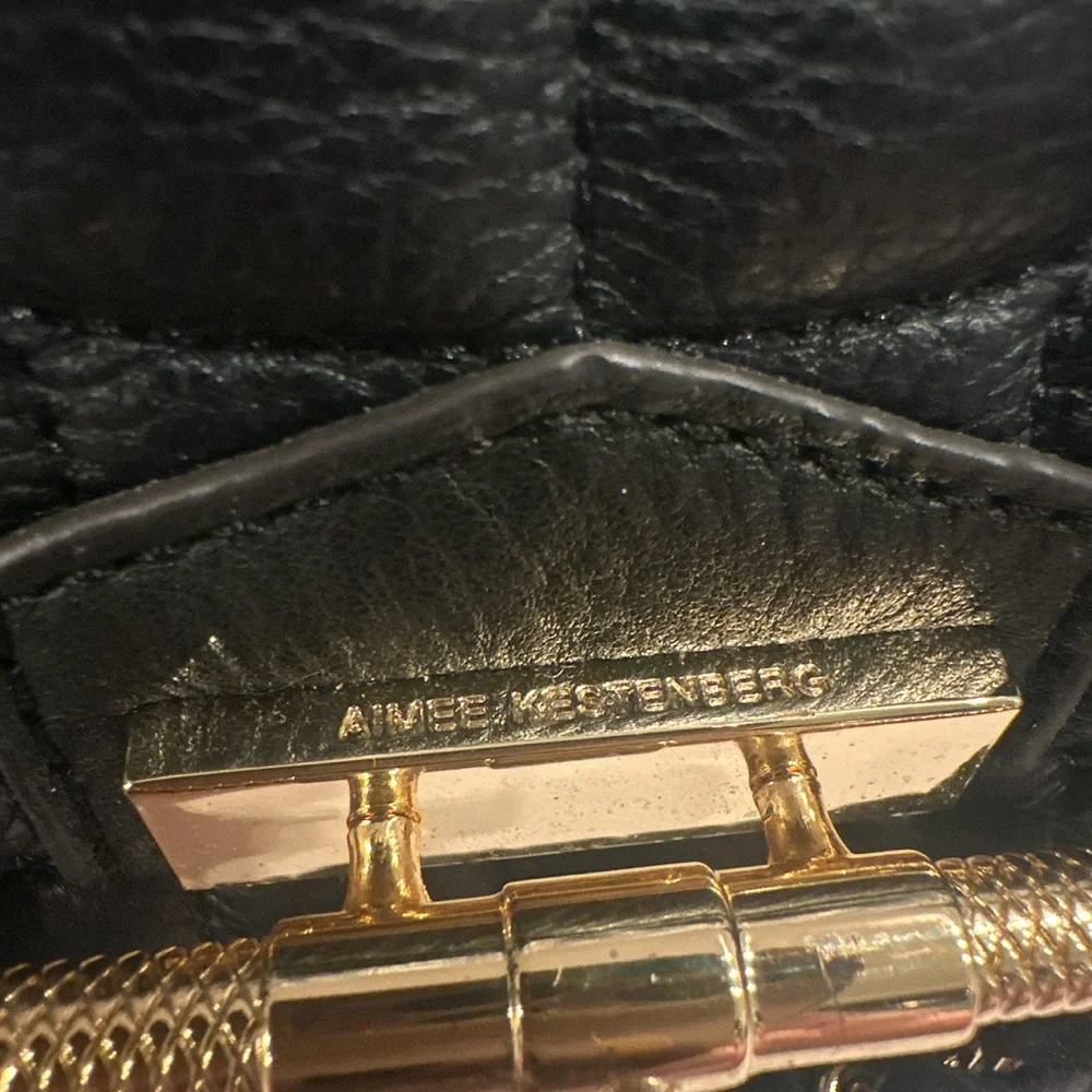 Aimee Kestenberg Black Quilted Leather Shoulder Bag w/ Gold Chain – Like New - Picture 11 of 15